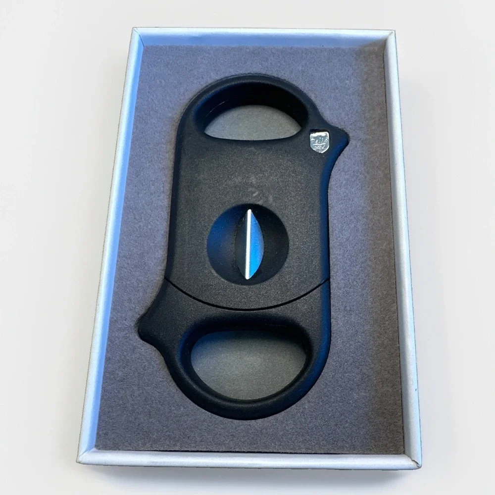 Palio Black Guillotine Cigar Cutter Hardened Surgical Steel Blades New